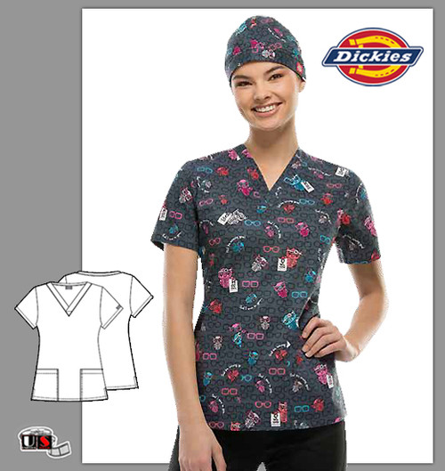 Dickies Printed Doctor Hoo Jr. Fit V-Neck Top