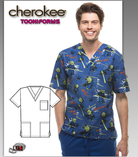 Cherokee Tooniforms Starwars Yoda Man Unisex Top