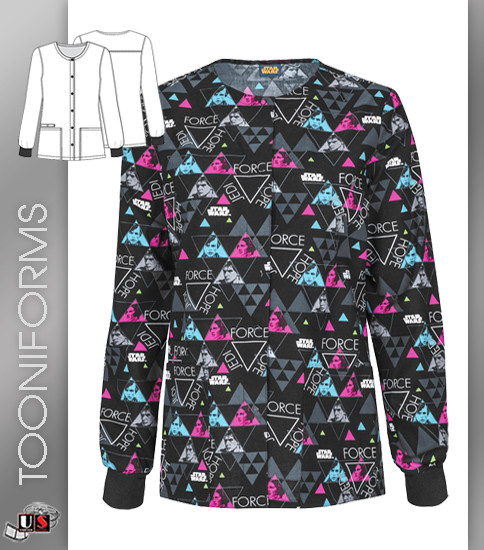 Cherokee Tooniforms A New Hope Snap Front Warm-Up Jacket