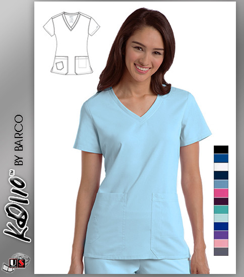 KD110 BY Barco Camy Hidden Pocket V-Neck Scrub Top