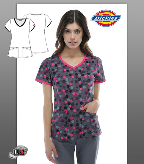 Dickies Printed Round'em Up V-Neck Top