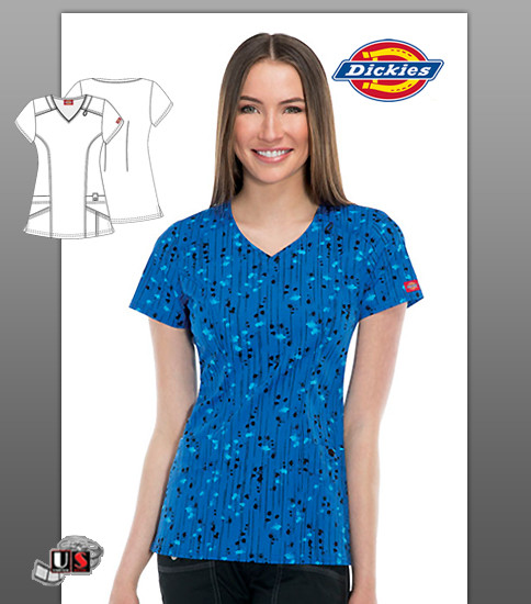 Dickies Printed Kersplat! V-Neck Top