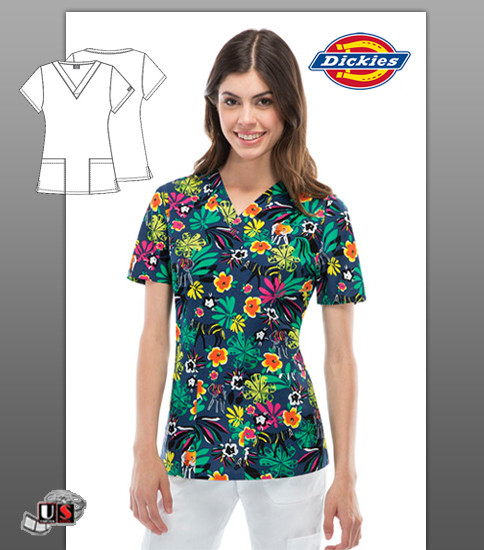 Dickies Printed A Jungle Out There V-Neck Top 