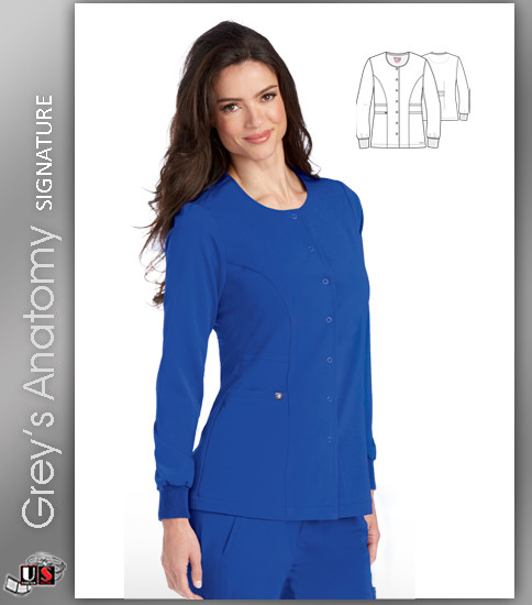Grey's Anatomy Signature Series Women's 2 Pocket Snap Front Jacket