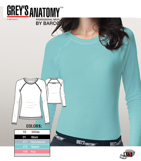 Greys Anatomy Active Raglan Long Sleeve Underscrub Tee