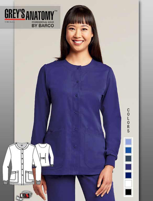 Grey's Anatomy™ Arc Dry Women's Round Neck Warm Up Scrub Jacket