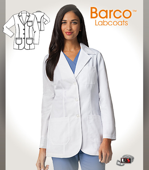   KD110   32" Women's 3 Patch Pocket Mid-length Lab Coat