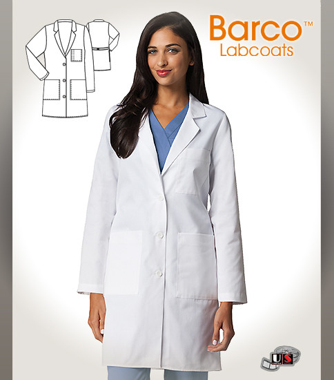 Barco's 38" Women's 5 Pocket Long-Length Labcoat 