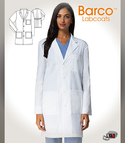 Barco's 38" Unisex 5 Pocket  Long-Length Labcoat