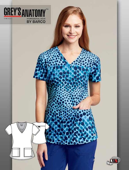 Grey's Anatomy Women's Sierra V-Neck Print Top