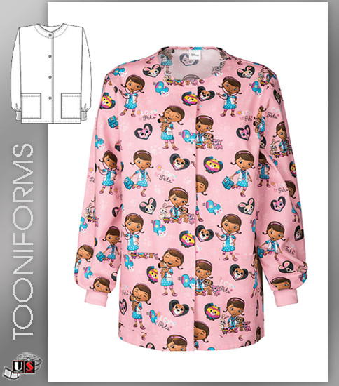 Cherokee Tooniforms  I Care for Pets Front Warm-Up Jacket