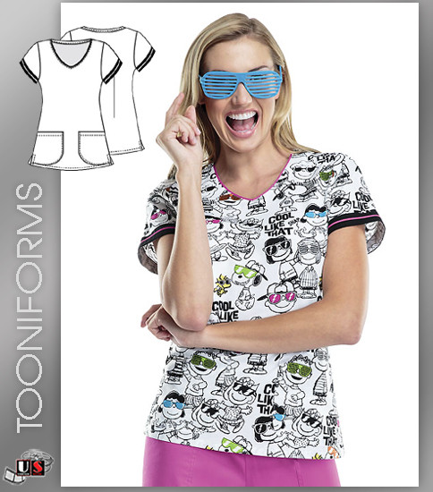 Cherokee Tooniforms Cool Like That V-Neck Top