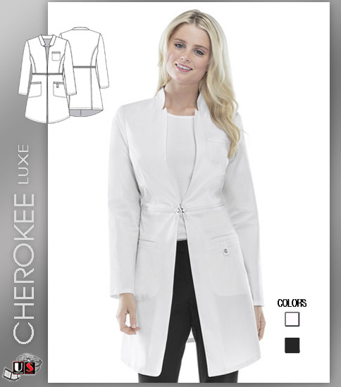 Cherokee LUXE 32" Lab Coat - White