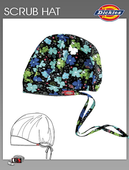 Dickies Printed Froggy Floral Scrub Hat