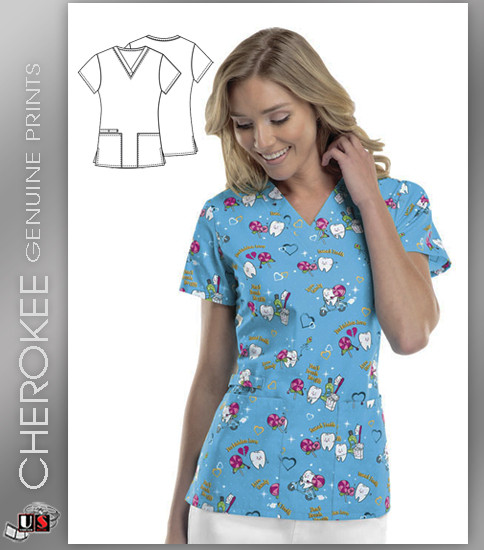 Cherokee Genuine Forbidden Love Prints V-Neck Top