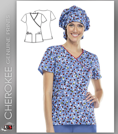 Cherokee Genuine Luck Be A Ladybug Mock Wrap Top