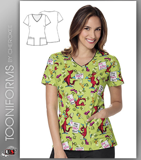 Cherokee Tooniforms Dr. Seuss V-Neck Top 
