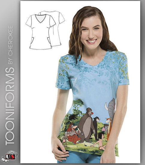 Cherokee Tooniforms Man Cub V-Neck Top