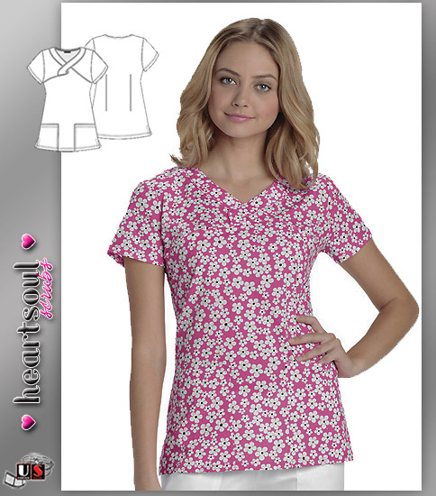 Heartsoul Women's Daisy In Love Mock Wrap Top