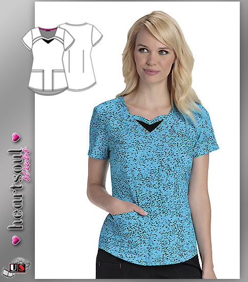 Heartsoul Women's You've Been Spotted Turquoise Sweetheart Neck Top