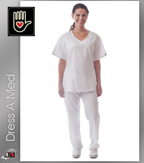 409-DRSS DRESS A MED Glamorous White Wrinkle Free Bejewelled