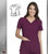 Cherokee iflex Women's V-Neck Knit Panel Short Sleeve Top -Solid Color