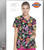 Dickies EDS Signature Women's Flower Festival Print V-Neck Scrub Top