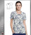 Cherokee INFINITY Women's Round Neck Lime Art Print Scrub Top