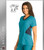 Barco One™ Women's V-Neck Contrast Panel Solid Scrub Top - Teal-Granite