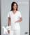 Barco Prima Mock Wrap Fashion White Four Pockets Scrub Top