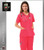 Dress A Med Solid Premium Mock Wrap 2 Pocket Top Set with Button Design Coral