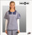 Dress A Med Solid Round Neck Top Nursing Scrub Set - Denim Set