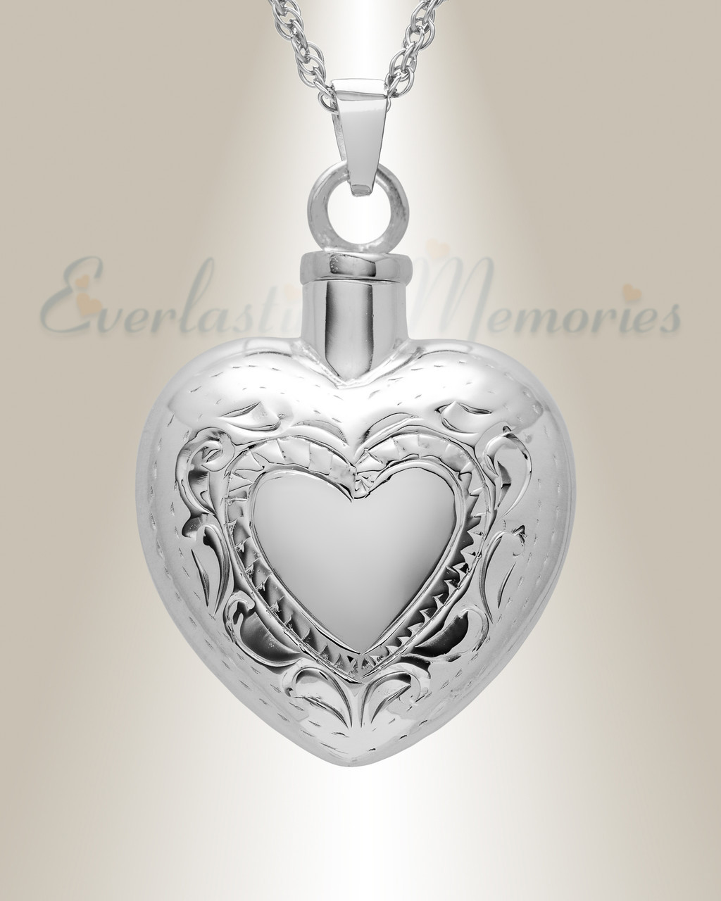 etched double heart urn Pendants by 