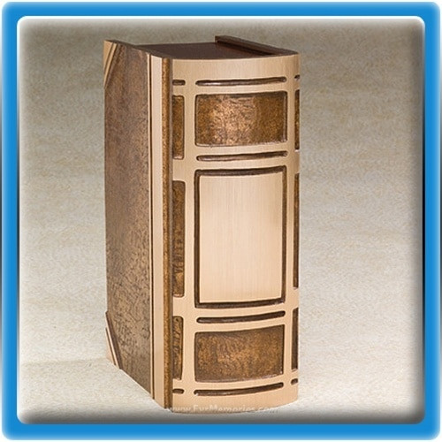 bronze book cremation urn for the ashes of your loved one