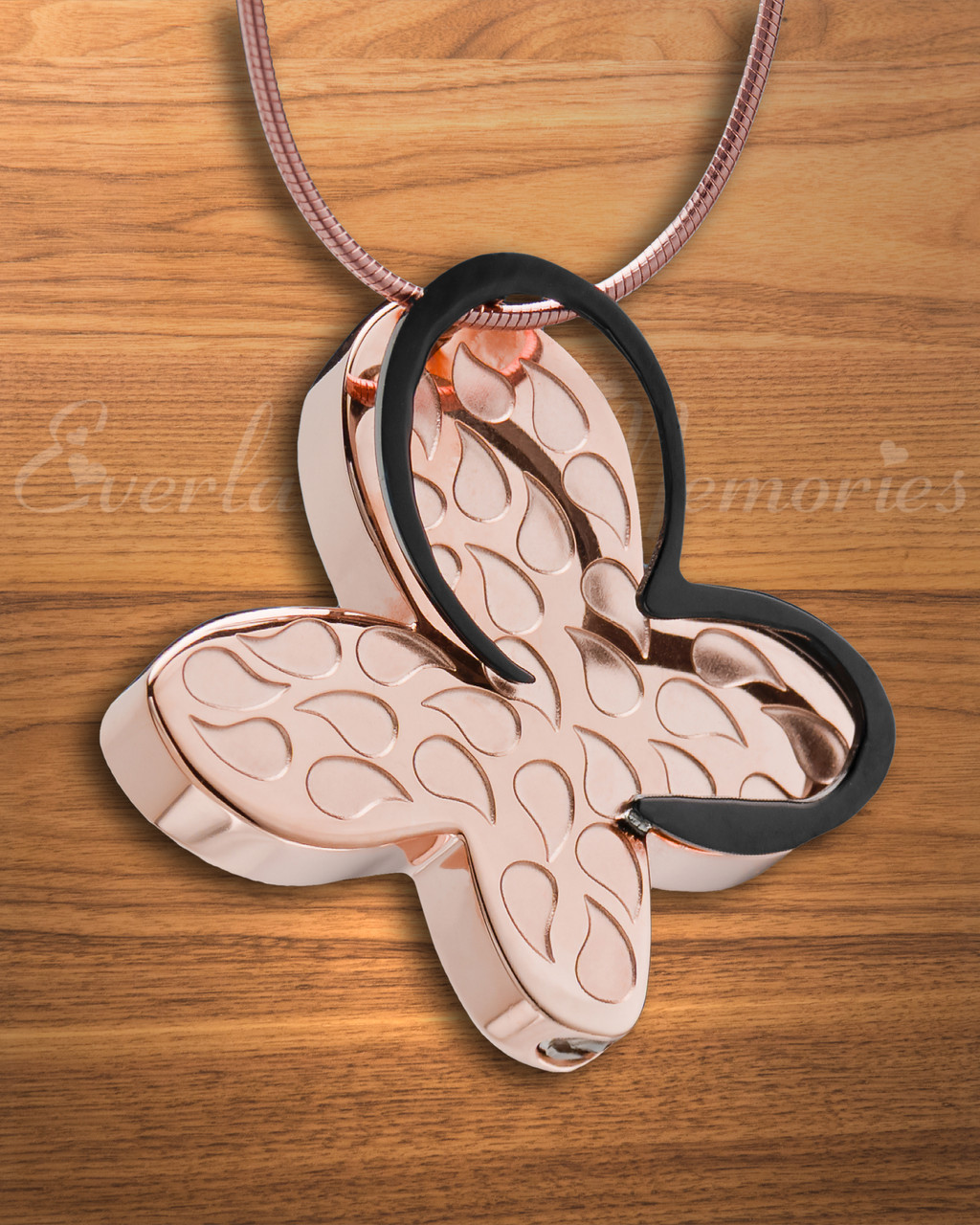 Blushing Spring Butterfly SS Urn Necklace - Perfect Memorials