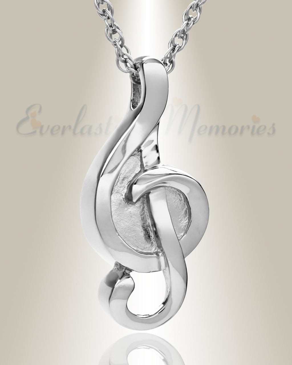 925 Silver Heart Treble Clef Note Necklace Rose Gold Simulated Diamond –  Gold Diamond Shop