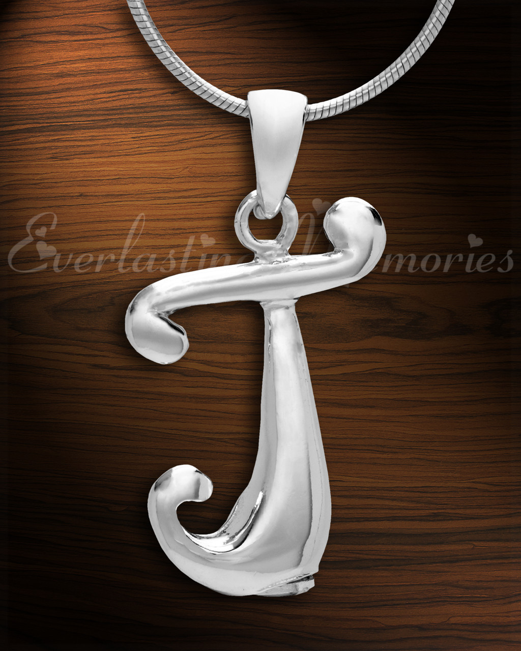 Silver Pendant Initial J set with Diamond – Silver Chic