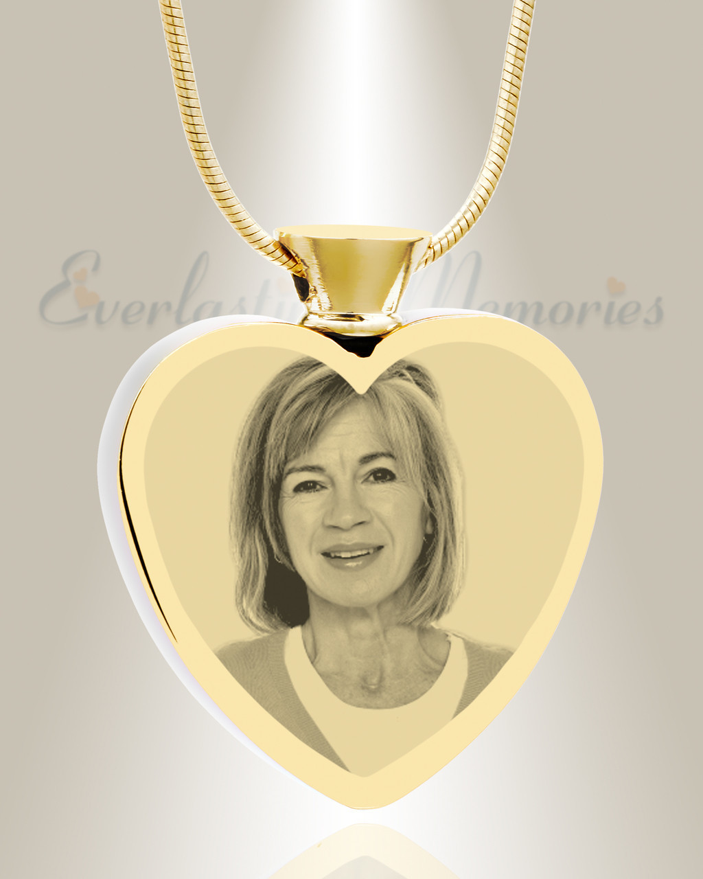 Heart Locket Necklace For Women Engraved With Photos