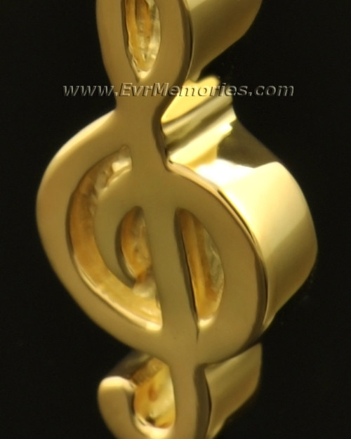 solid 14 karat gold music note memorial jewelry to remember deceased