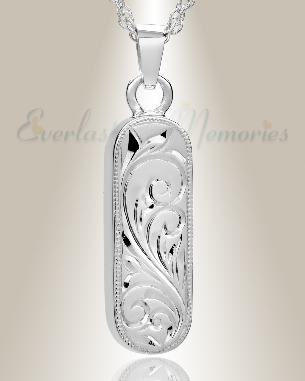 White gold shop ashes pendant