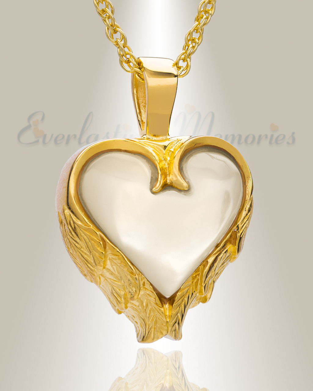 24k Gold Plated Blue Heart Charm Cremation Urn Pendant Keepsake Necklace 