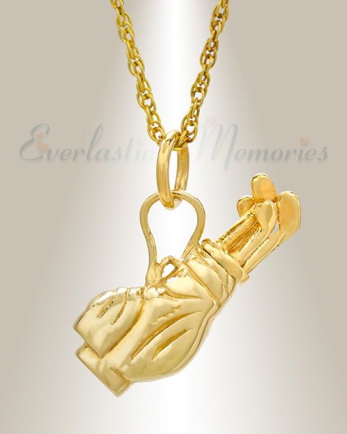 GOLF CLUBS 14 KARAT GOLD CREMATION CHARM