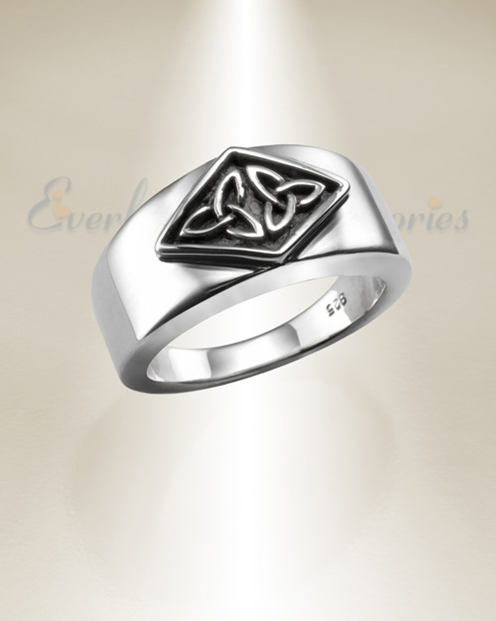 SILVER MEN'S LAD CREMATION RING FOR CREMATED ASHES