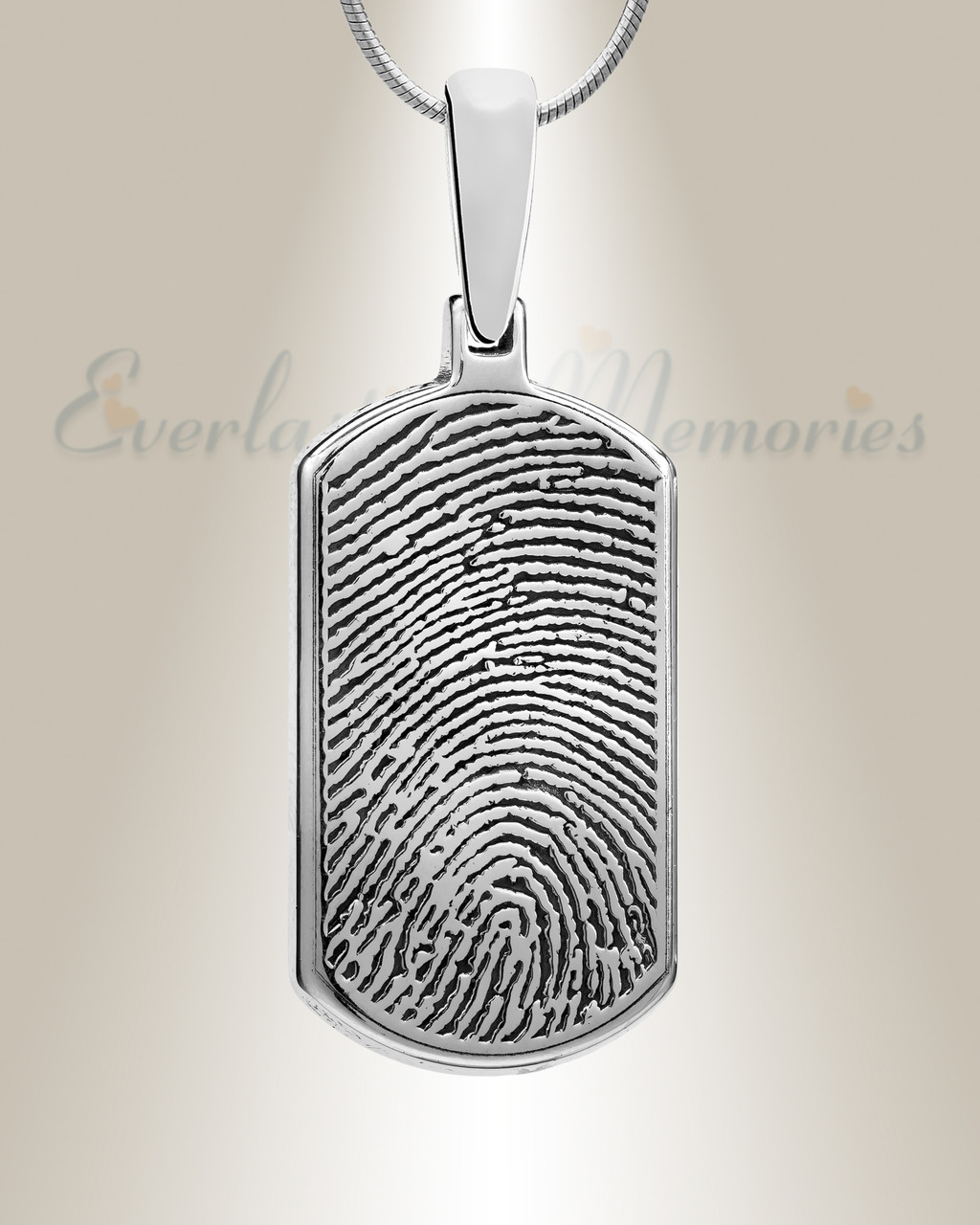 fingerprint dog tags silver