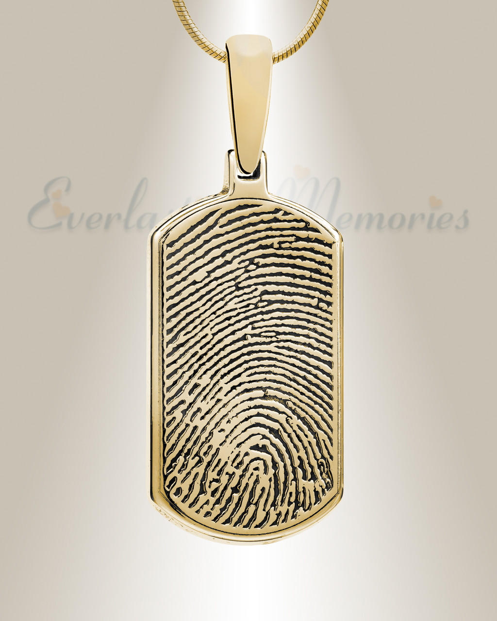 Dog Tag Gold Plated Fingerprint 