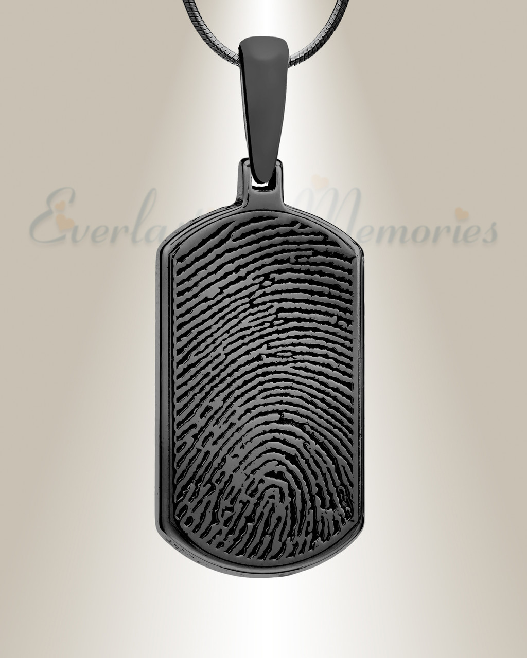 dog tag with fingerprint