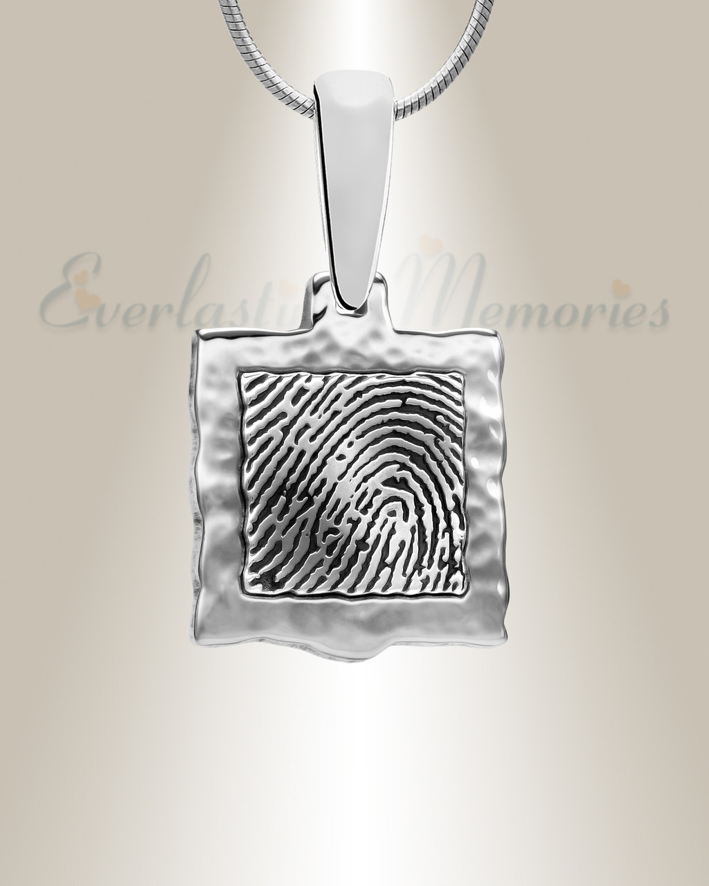 Sterling Silver Hammered Square 