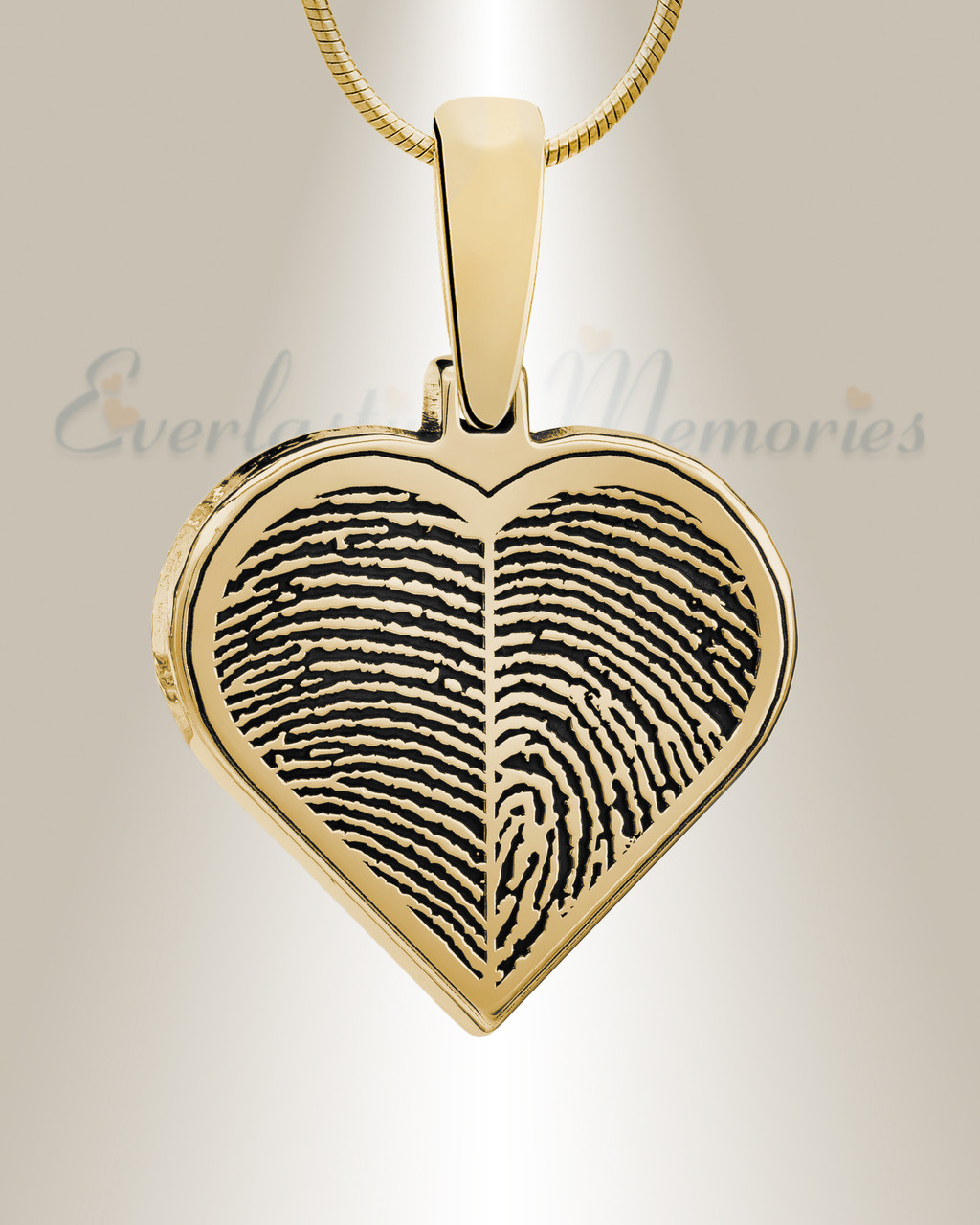 Two Fingerprint Heart 14K Gold Jewelry