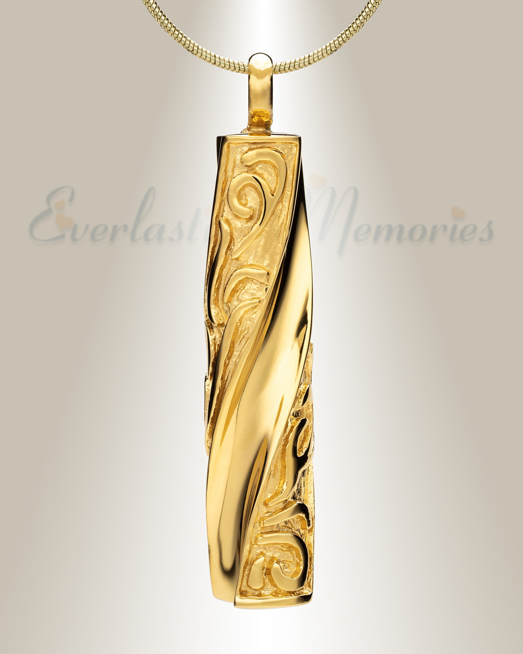 Gold Plated Stainless Twisted Cylinder 