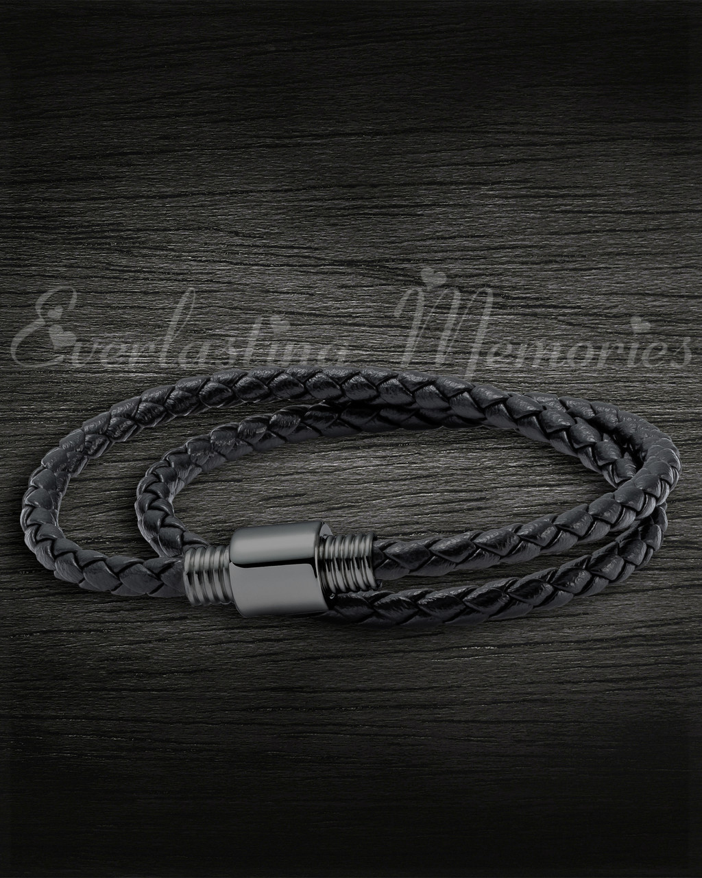 Mens Bracelet Cord Black Memorial Jewelry